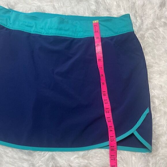 Adidas Skort Skirt Size Large Pockets Blue Athletic Built in Shorts Stretchy Ten - Picture 7 of 11